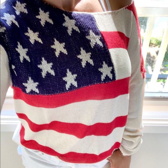🇱🇷 American Pie USA Flag Knit Top Pullover - Picture 7 of 7